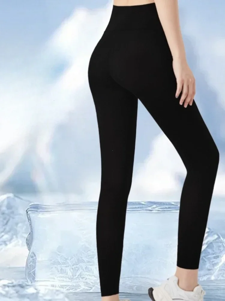 Women's Legging Outer Wear Silky Sunscreen Thin Summer Cool Feeling High Waist Yoga Pants Elastic Skinny Trousers legging femme