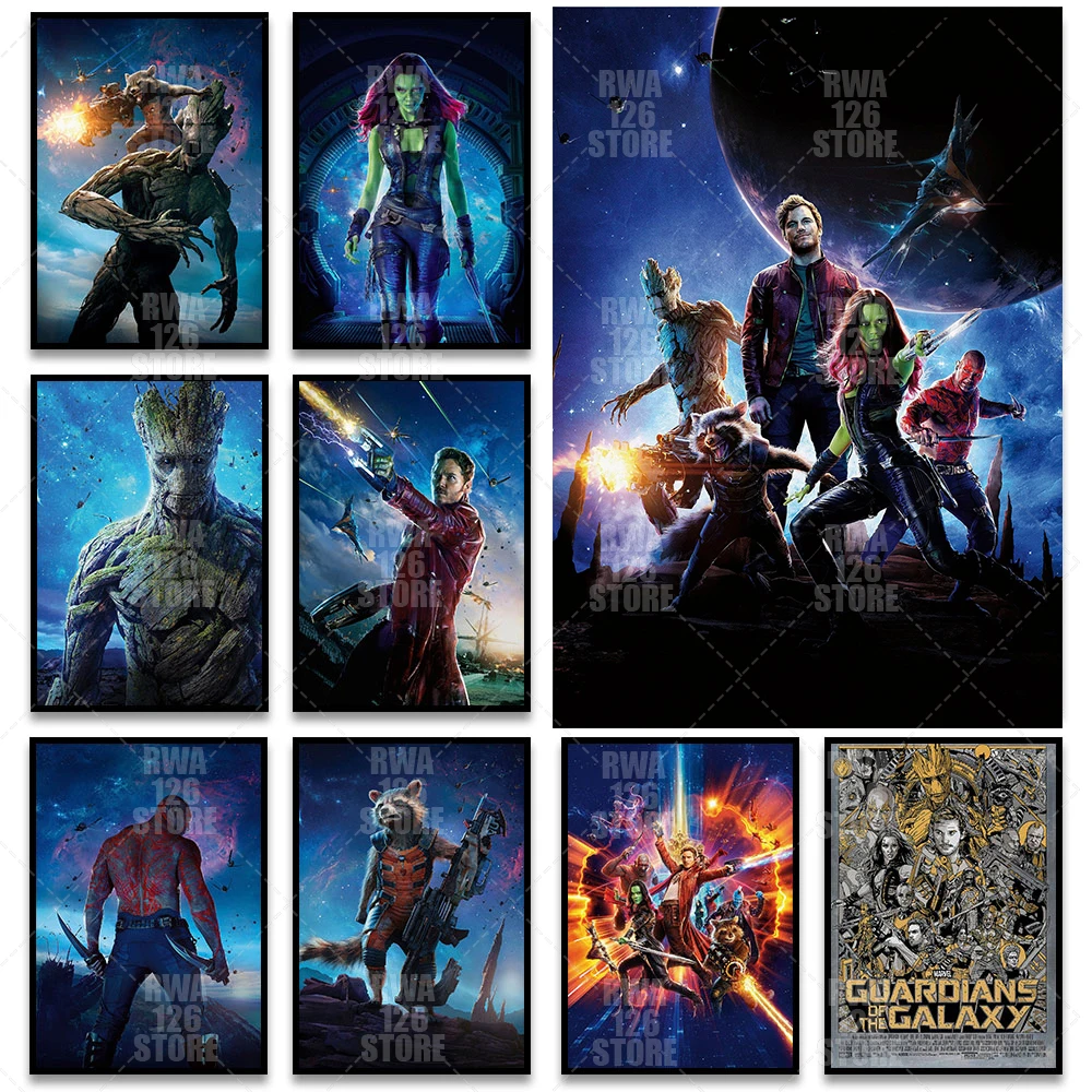 

Guardians Of The Galaxy Movie Poster Avengers Superhero Canvas Painting Film Wall Art Mural Living Room Home Decoration