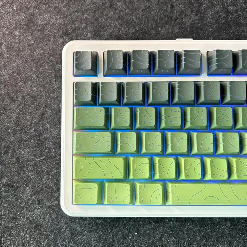 

Cherry Profile Matcha Topographic 4,0 PBT Double Shot колпачки для клавиш с боковым принтом, блестящие сквозные колпачки для переключателей MX, игровая клавиатура