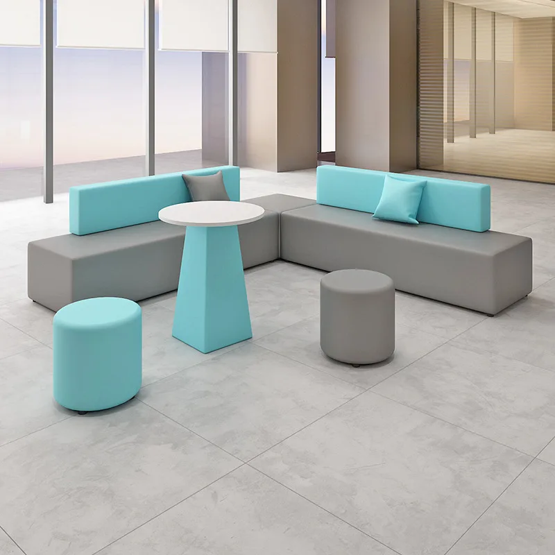 Office reception and negotiation area, creative special-shaped leisure rectangular stool