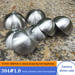Diameter51mm-600mm Wire drawing stainless steel brushed matte indoor and outdoor hollow decorated semi-spherical steel pipe head