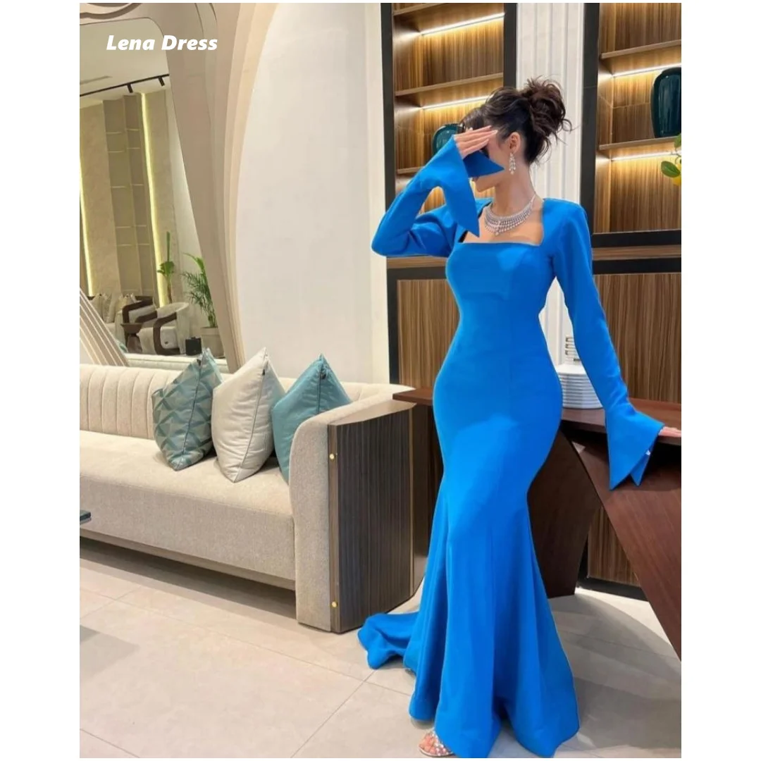 Lena Blue Elegant Evening Dresses for Women Luxury Women Evening Dress Women Elegant Party Custom Made Mermaid Satin Woman Prom