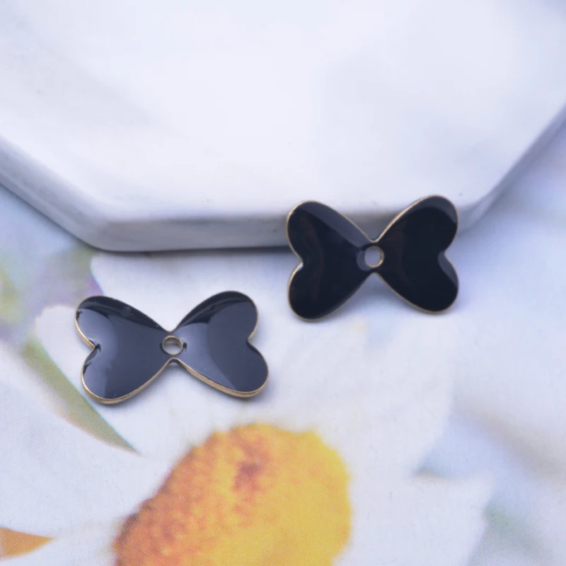 30 Stück Kupfer-Charms mit beidseitiger Emaille, rote Korallen-Anhänger, Verbinder für DIY-Schmuck- und Ohrringherstellung – Detail 3