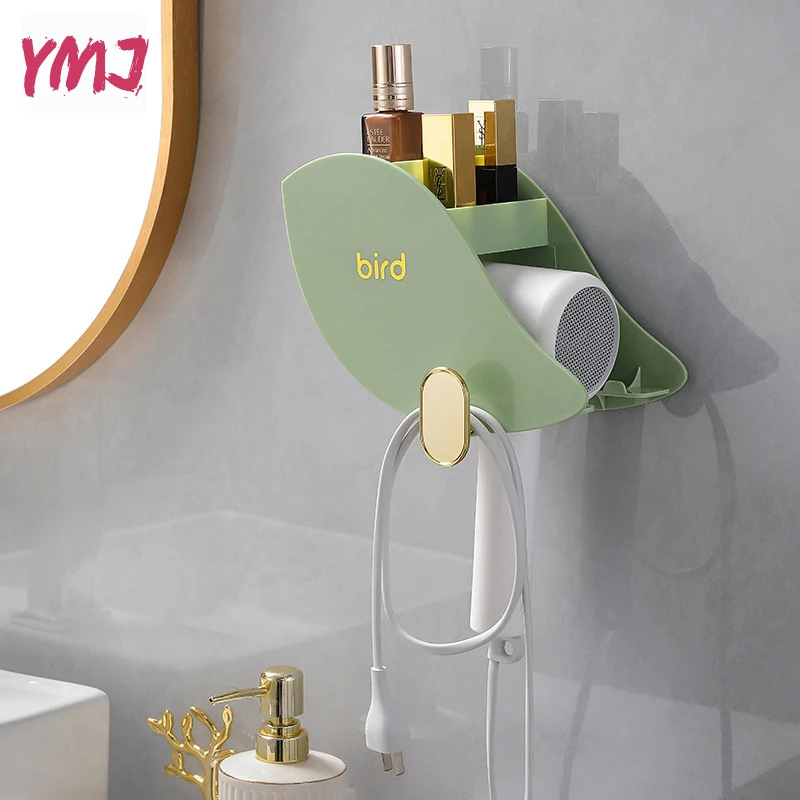 Hidden Hair Dryer Holder Storage Box Curling Iron Shelf for Bathroom Organizer Storage Rack Bathroom Accessories Bird Shaped