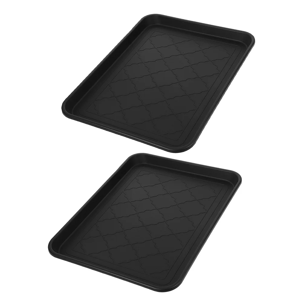 

2Pcs Shoe Mat Tray Non-Slip Boot Trays Large Plastic Storage Tray for Entryway Sundries Garden Car Trunk Organizer