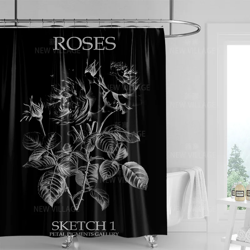 

Ретро занавеска для душа с тропическими листьями, водонепроницаемая удлиненная занавеска для душа для ванной комнаты/декоративная занавеска для ванной комнаты 180x180 см