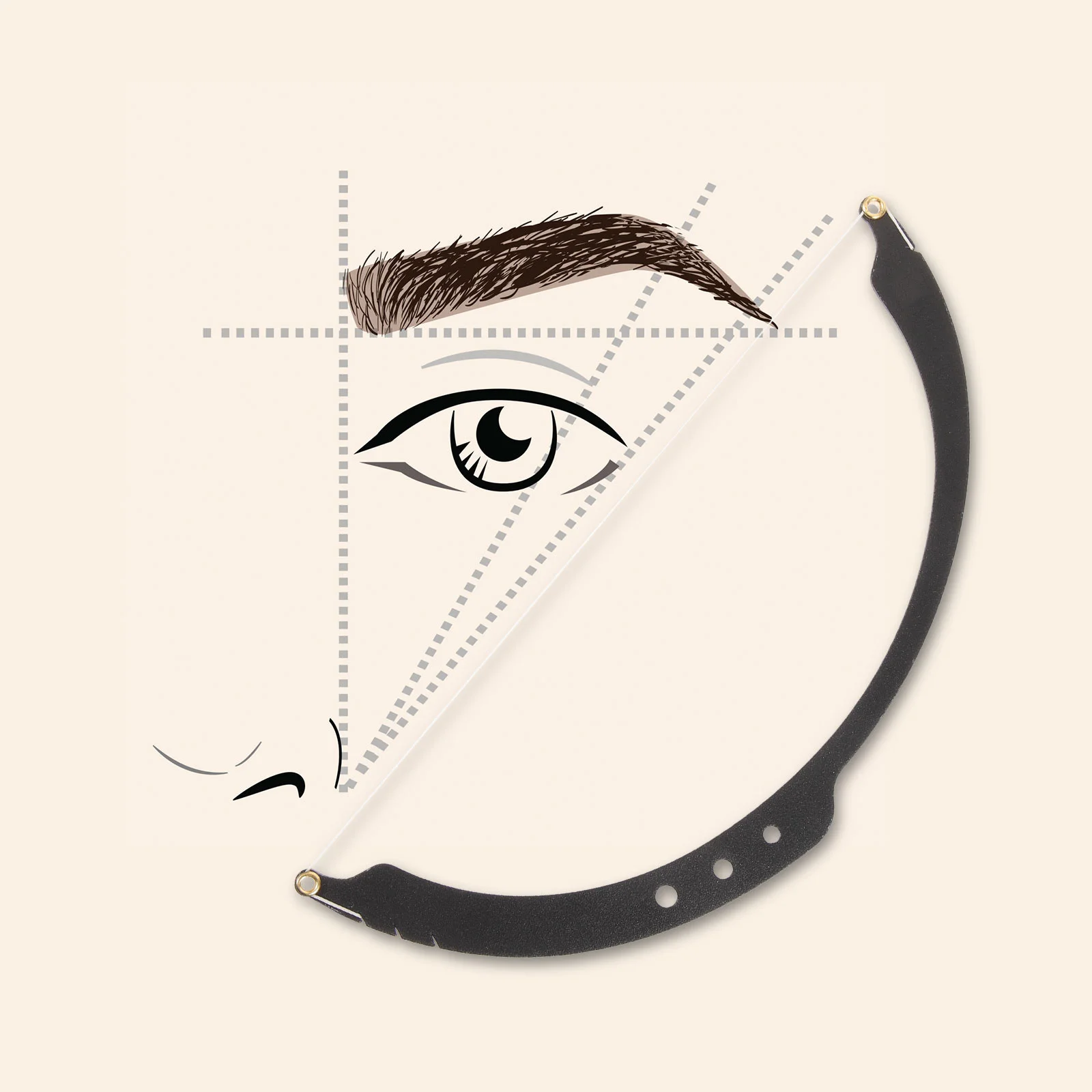 1Set Eyebrow Positioning Ruler Bow Shape Eyebrow Measuring Tool for Makeup Microblading Tattoo Reliable Lightweight Mapping Kit