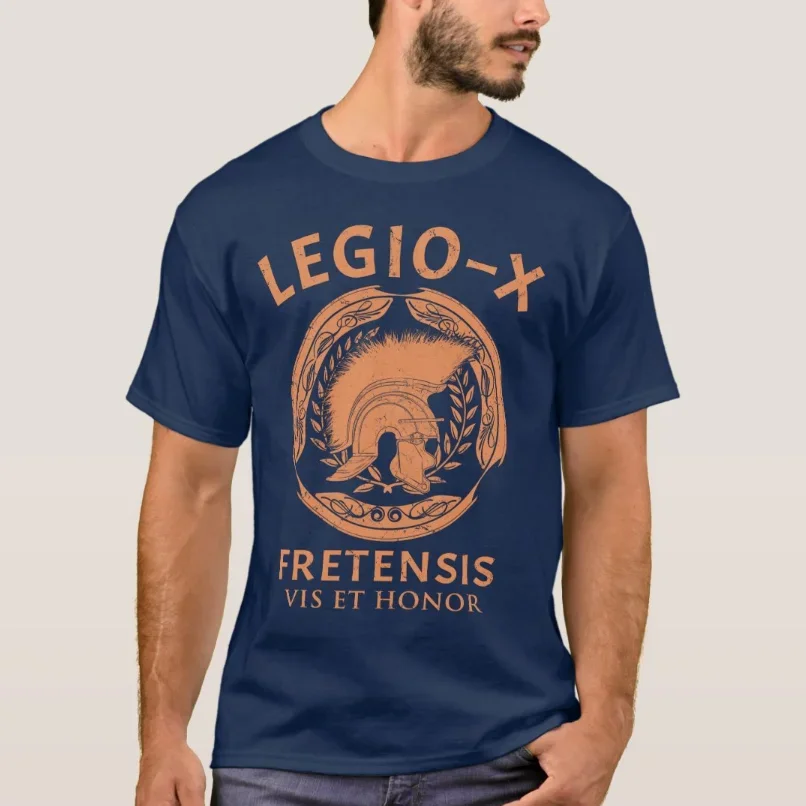 100% Cotton O-Neck Short Sleeve Casual Mens T-shirt Size S-5XL Legio X Fretensis Roman legion centurion helmet SPQR T-Shirt