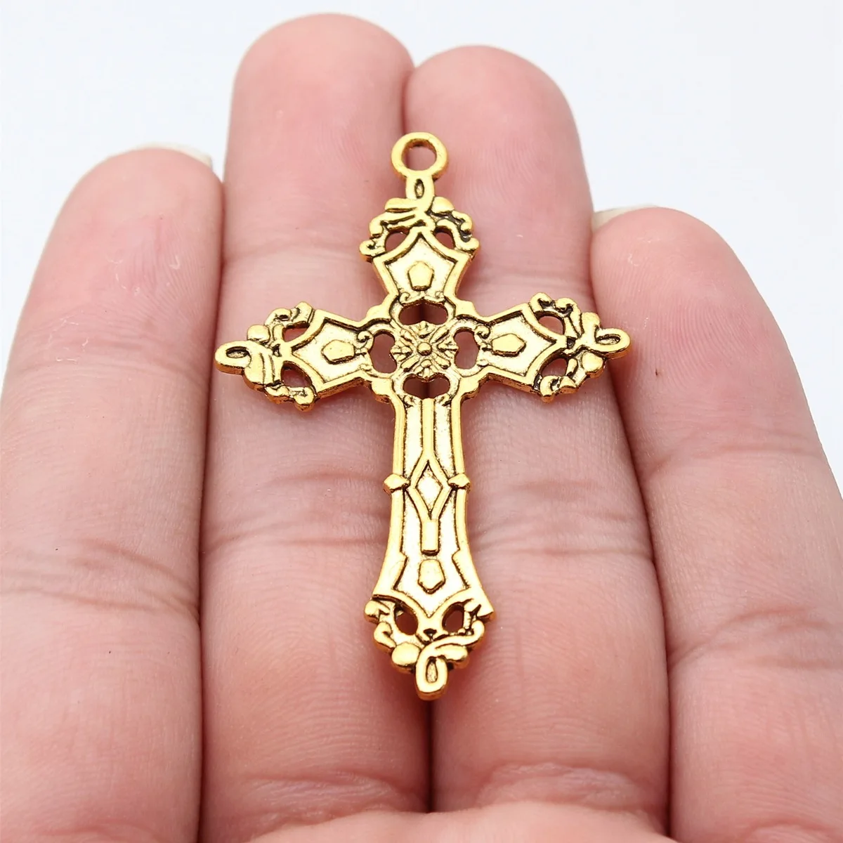 10pcs 55x36mm(2.17x1.42inch) 3 Colors Gothic Cross Charms Jewelry Materials
