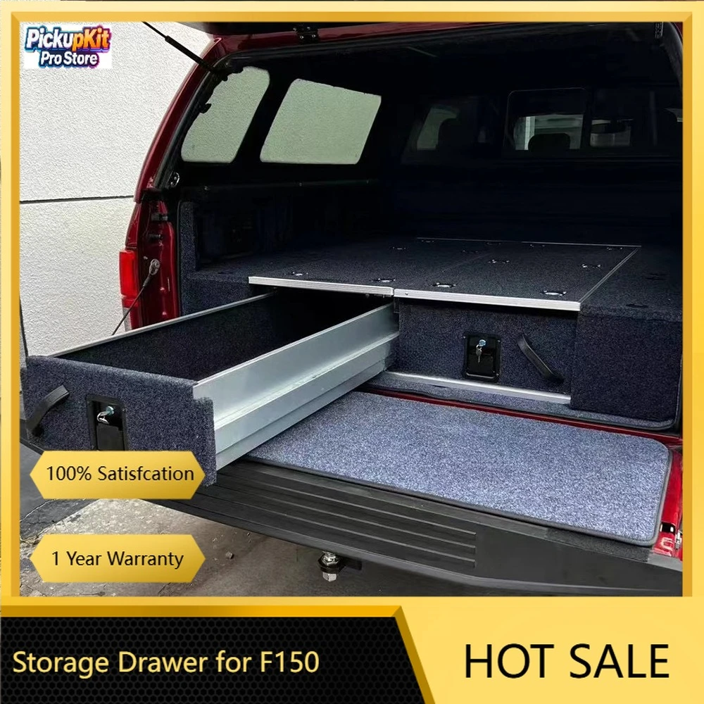 

Custom 4WD Slide-Out Storage Drawer System for F150 Pickup Truck