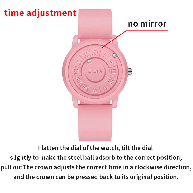 DOM New concept Personality couple neutral watch Creative Roller pointer magnetic men\'s and women\'s fashion waterproof watch