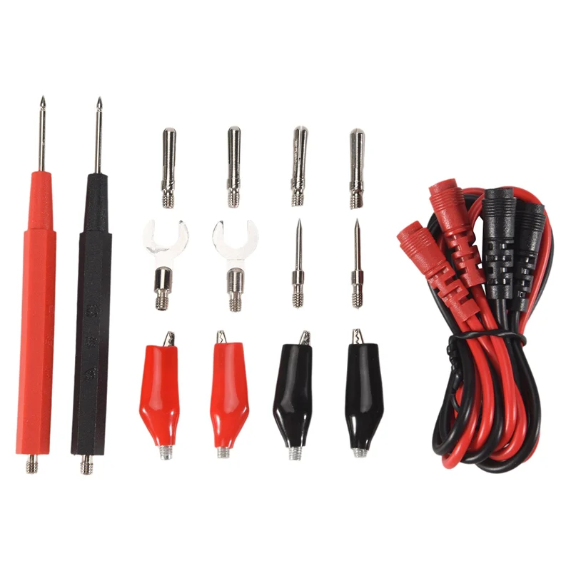 AC88-16Pcs Multimeter Test Probe Test Leads Kit Replace Test Wires Probes For Digital Multimeter Crocodile Clips U Type Probe