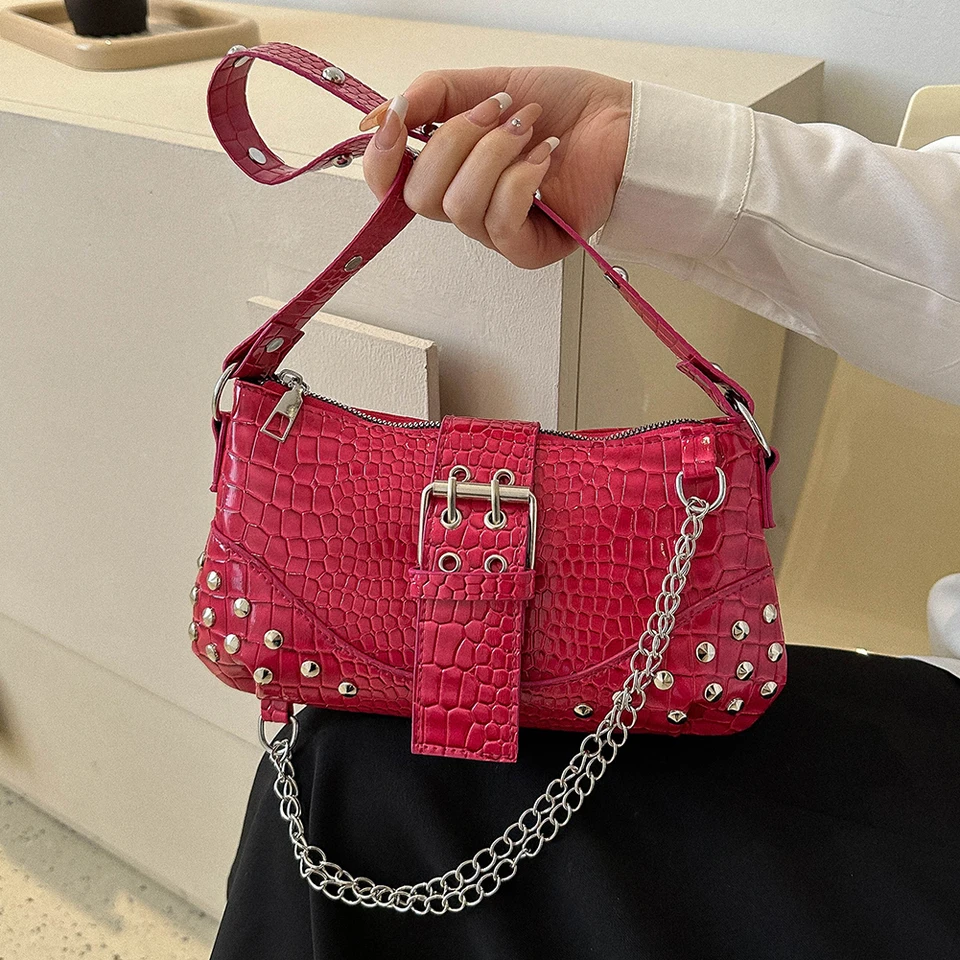 Y2K Vintage Gothic Cool Shoulder Underarm Tote Bag Ladies Sling