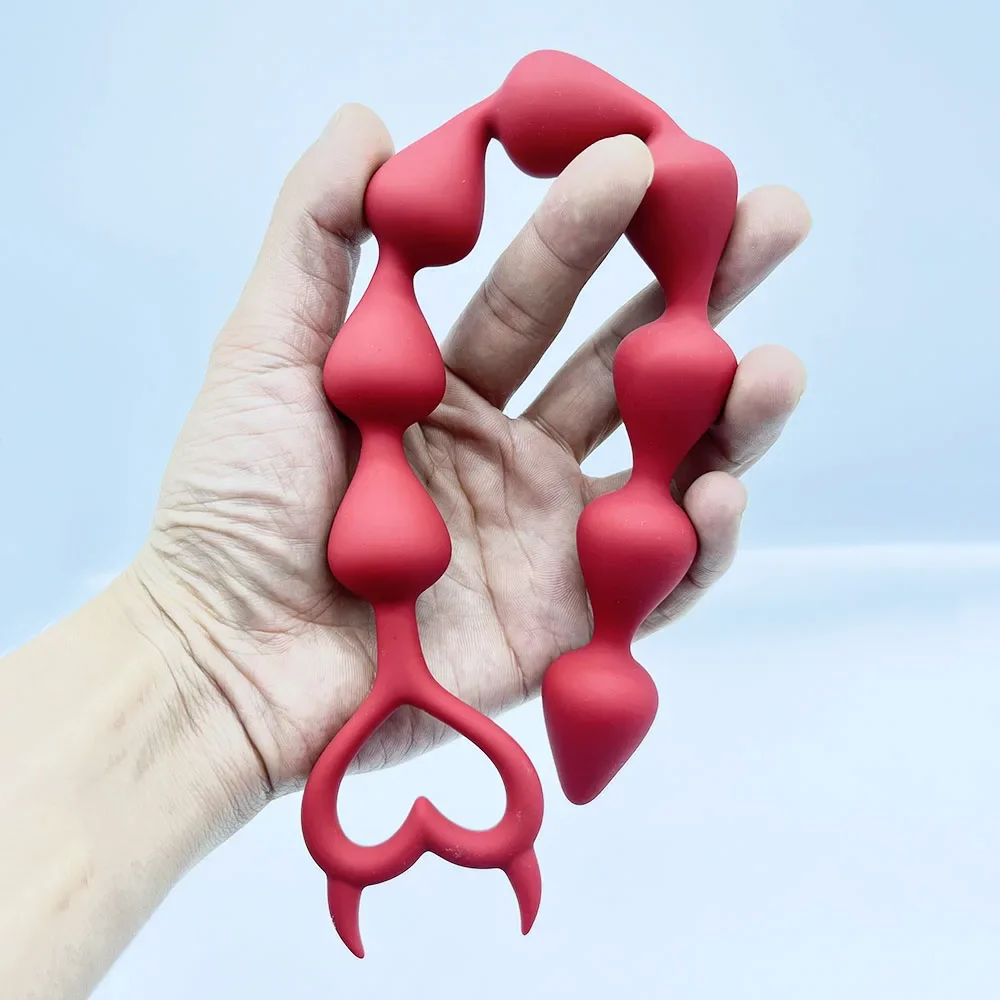 Маленькие анальные шарики, длинная Анальная пробка, силиконовые анальные секс-игрушки для женщин и мужчин, массажер простаты, анальный расширитель, продукт секса для начинающих