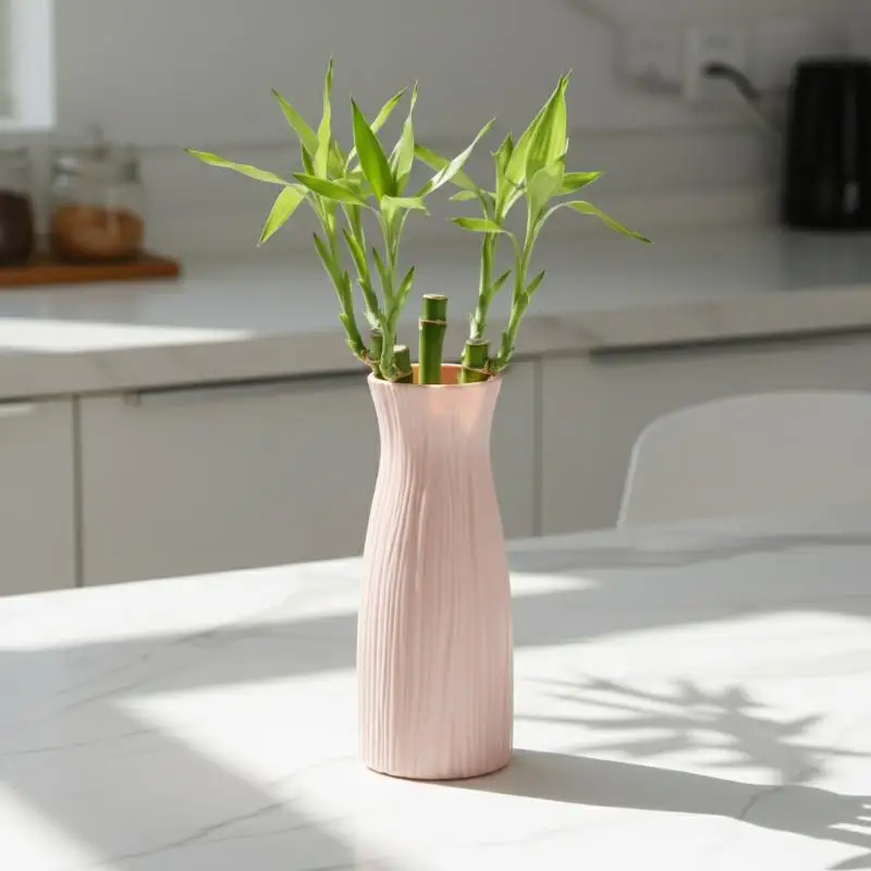 Plastic Dried Flower Vase With Minimalist Geometric Plastic Flower Pot Living Room Small And Fresh Flower Arrangement Decoration