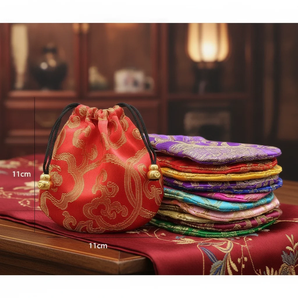 1/5/10pcs Chinese Style Silk Brocade Jewelry Packing Pouches for Necklace Earrings Jewelry Packaging Jewelry Organizer