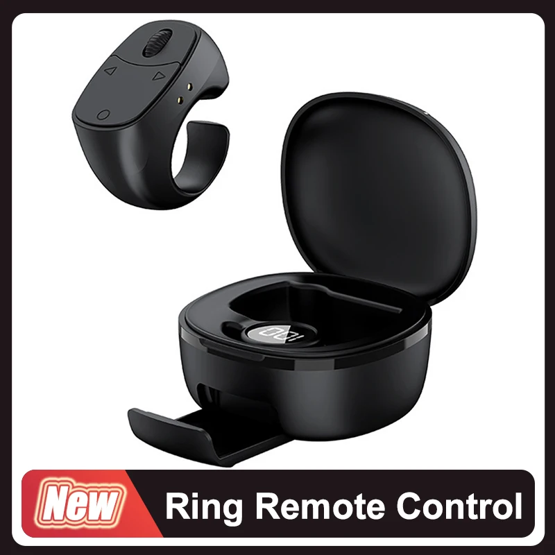 Mouse Ring Remote Control With Touchpad Smart Automatic Screen Clicker Device Continuous Clicker Scrolling Ring Remote Control