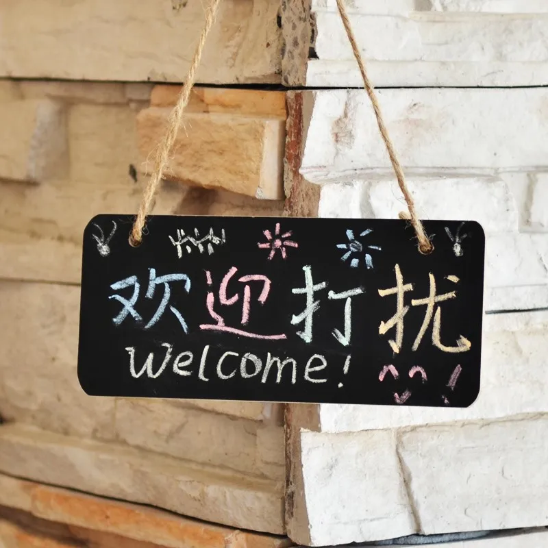 1pc Hanging small blackboard 8*18cm  Shop sign board  Hang house  Handwritten blackboard erasable  Wall message board