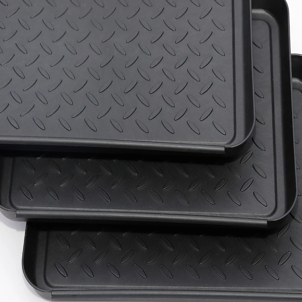 

3 PCS Plastic Shoe Tray Plants Feeding Plate Serving Shoes Storage Indoor Plates