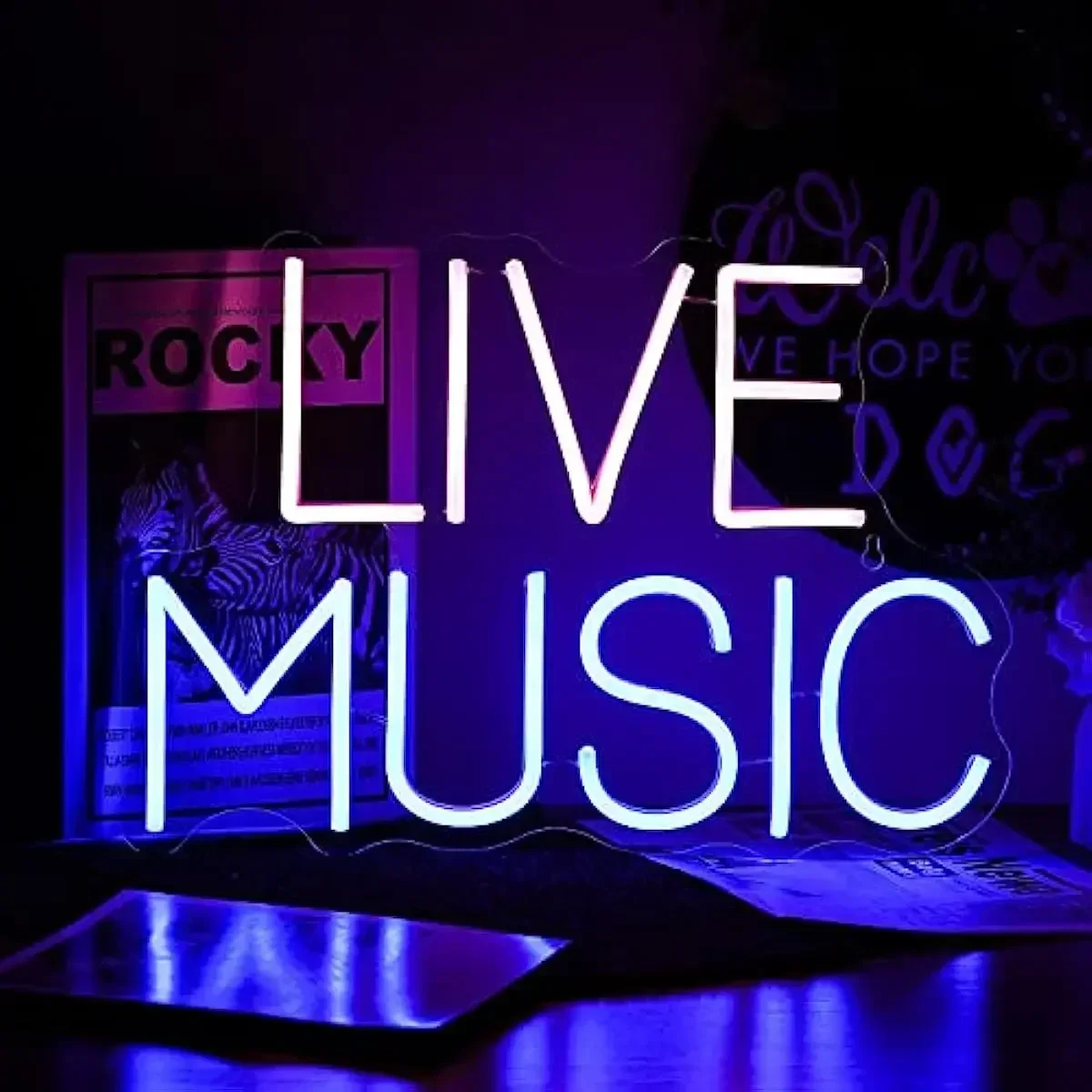 

Live Music Neon Sign Dimmable Music Neon Sign For Wall Decoration Letter Neon Sign Art Decor Light For Studio Live Nightclub