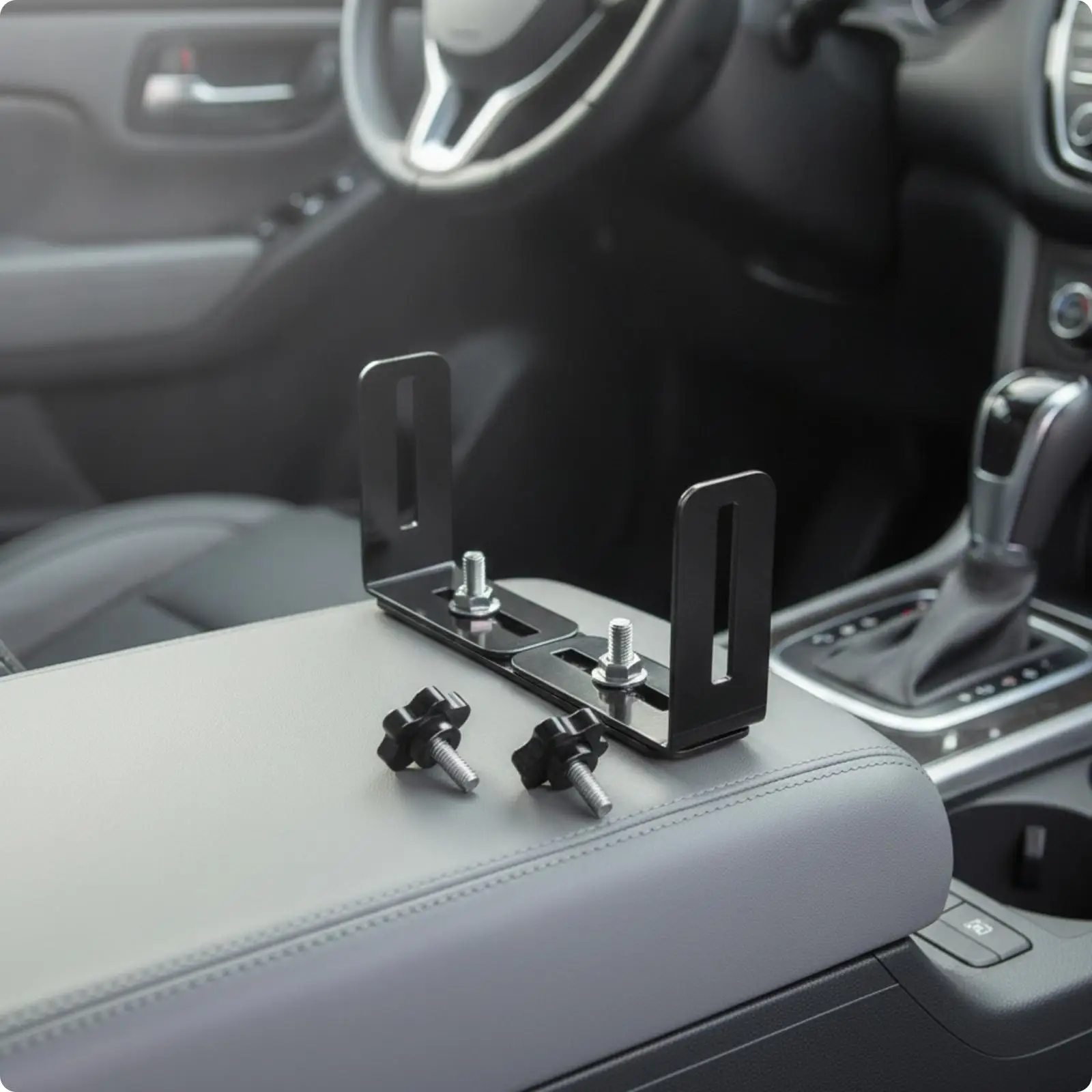 Versatile Radio Mounting Bracket Black Metal Sliding 5.25 to 10 Inch for Communication Device in Truck Car Antenna Bracket Mount