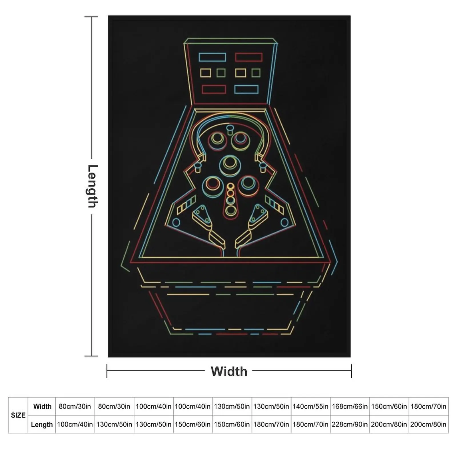 Pinball Machine Retro Pinball Pinball Machine Vintage Gamer Throw Blanket couch cozy soft plush fuzzy picnic outdoor blanket