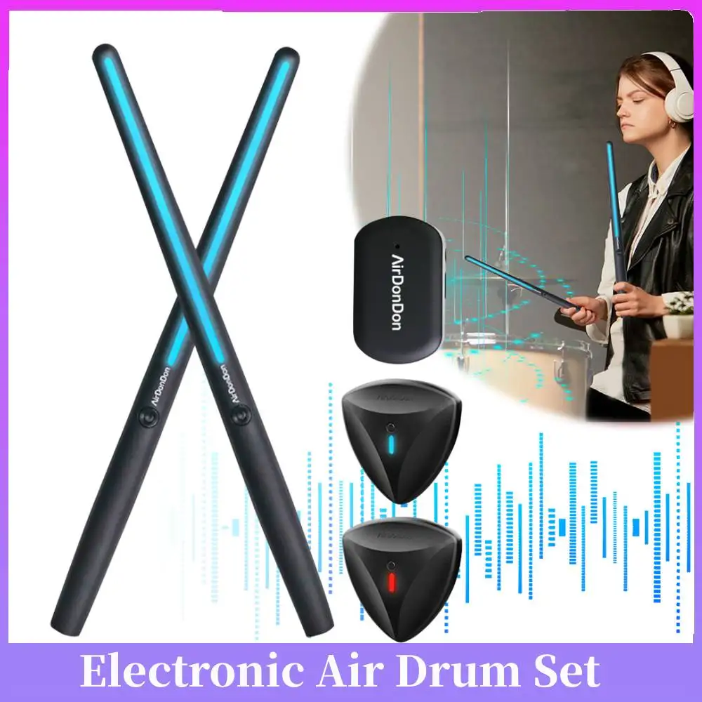 

Портативная воздушная барабанная установка, адаптер для воздушного барабана, реалистичный эффект, виртуальные барабанные палочки, электронная барабанная установка, аксессуары для музыкальных инструментов