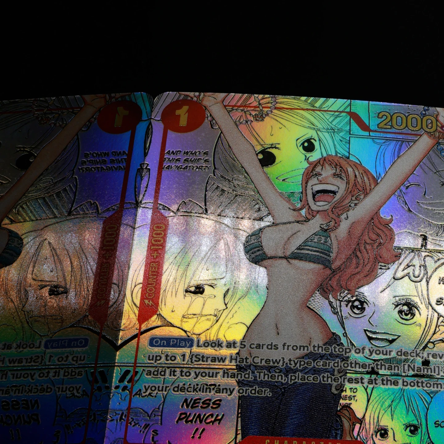 OP01-016 Nami One Piece TCG OPCG English Nami Manga Card Premium Booster 1 Cost Red Nami Manga Textured Foil Card view 4