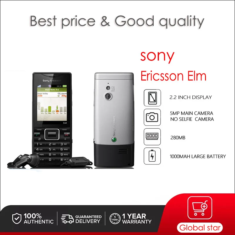 

Sony Ericsson Elm J10 J10i Refurbished-Original 2.2inches 5MP Elm GreenHeart Mobile Phone Cellphone Free Shipping High Quality