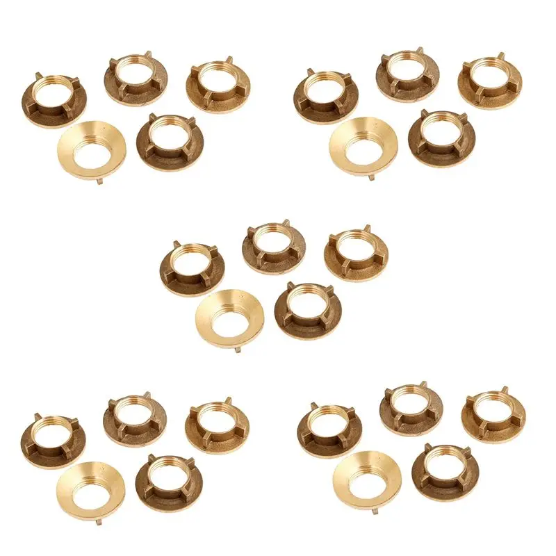 

AB42-25 Pcs Gold Tone Brass 1/2 Inch PT Threaded Household Water Tap Faucet Nuts