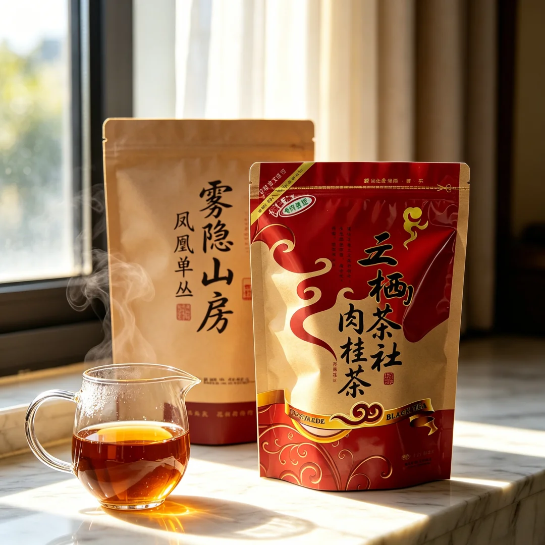 250g Dahongpo Tea Zipper Bags Jin jun mei Lapsang Souchong Big Red Robe tea Self Sealing bag China Da Hong Pao Tea Packaging Bag