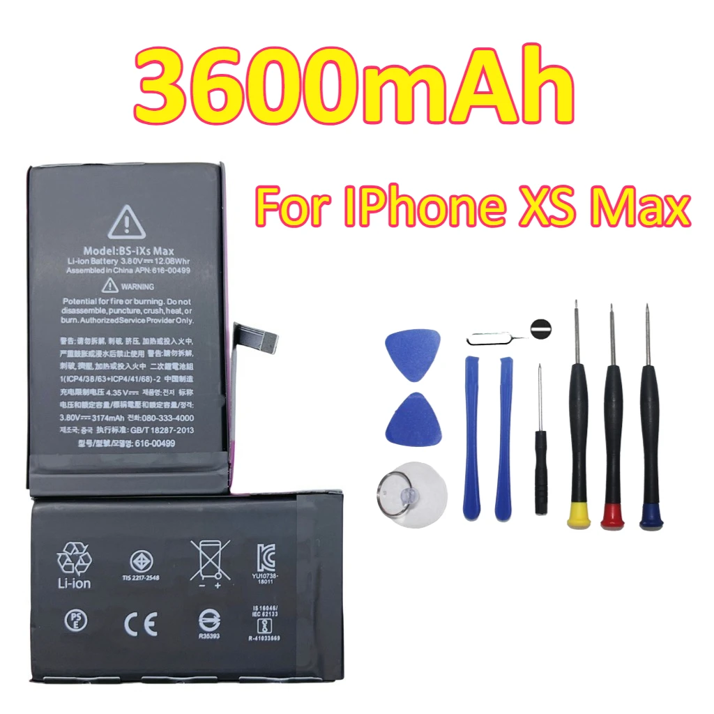 3100mAh 3500mAh 3300mAh 3600mAh Replacement Battery For IPhone X XR XS XS Max Mobile Phone Battery +Tools