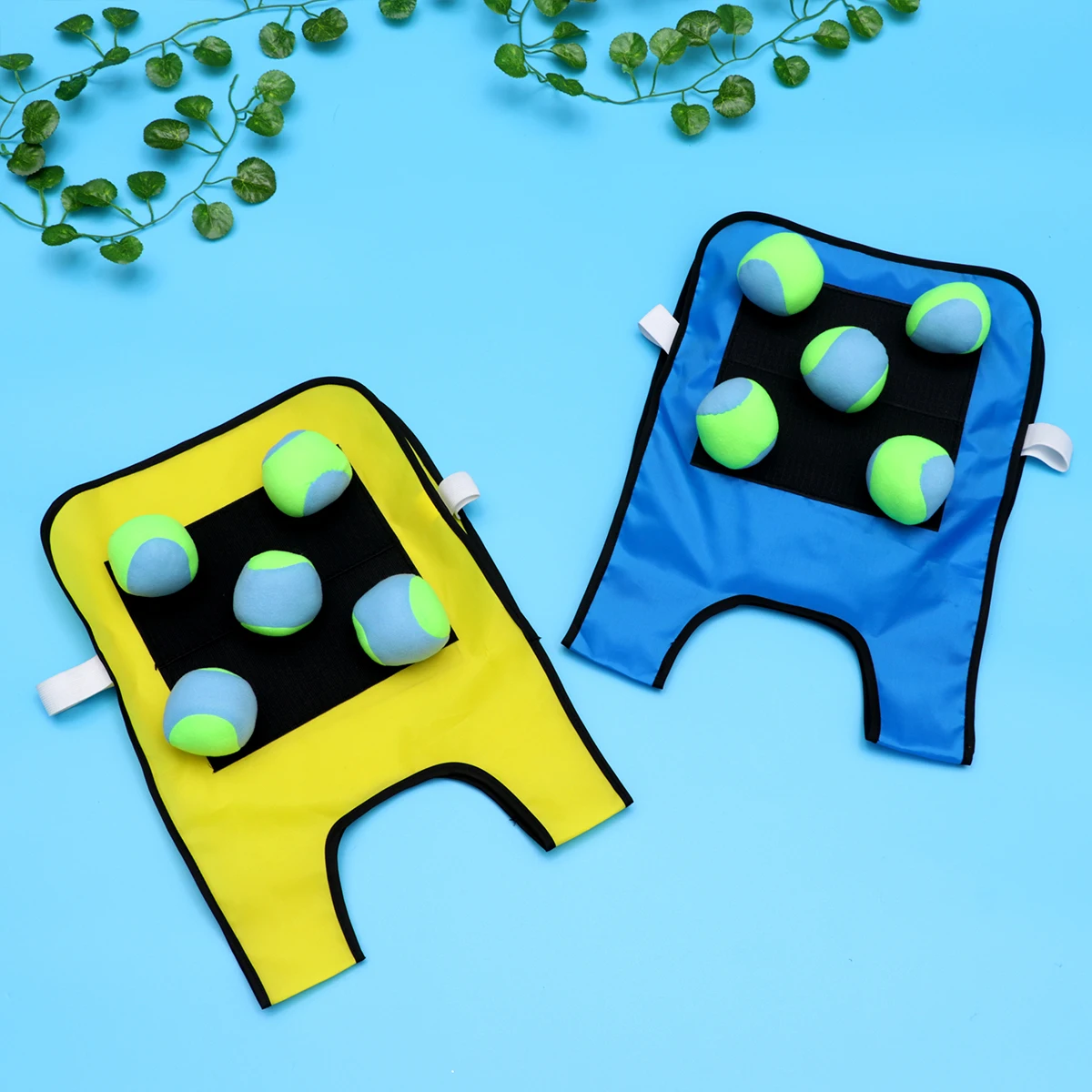 

10 pcs Vest Sponge Ball Kids Sticky Ball Vest Set Self-Stick Play Gear Outdoor Group Play Blue Yellow Random Color