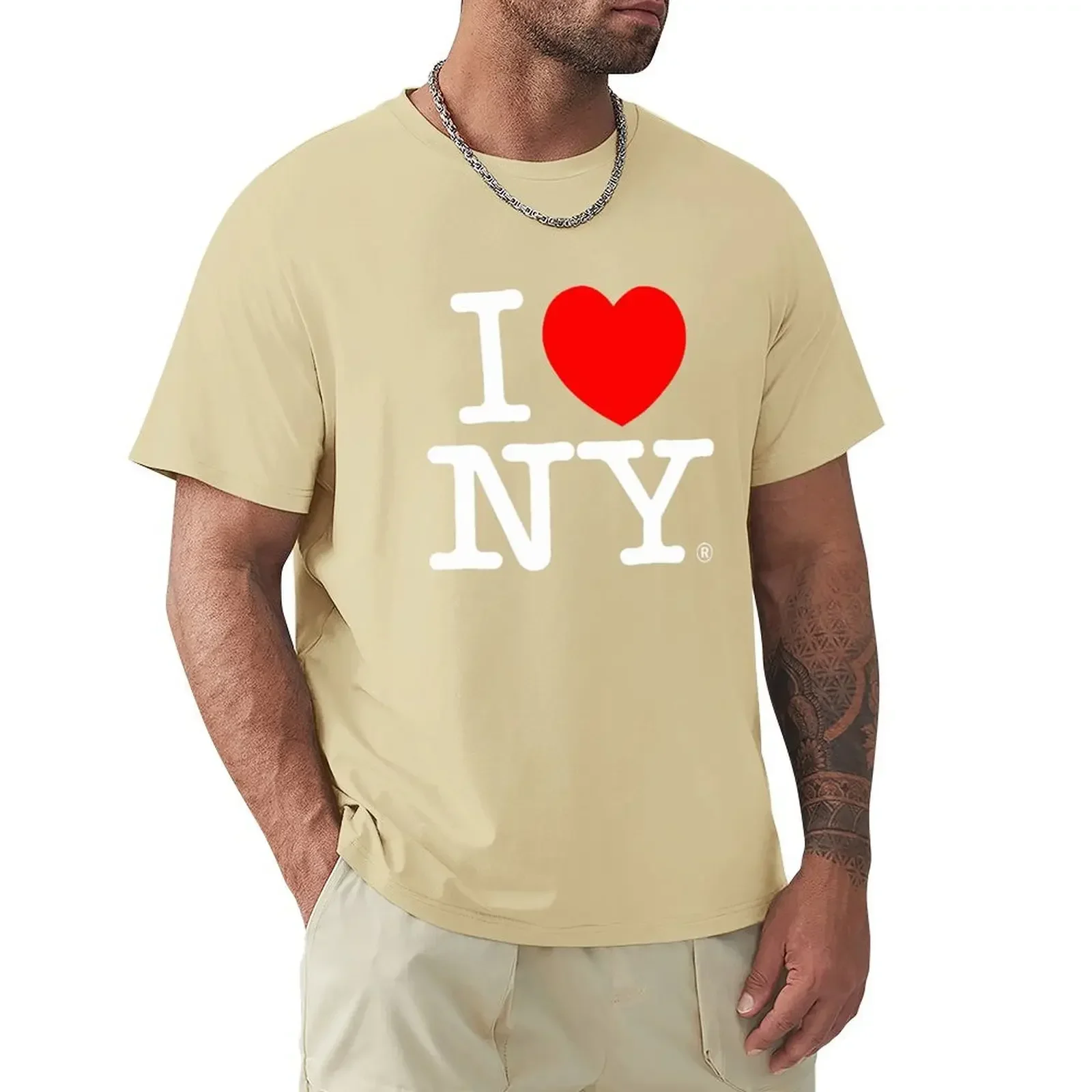 Harajuku Short Sleeve Tshirt 100% Cotton Graphics Tshirt Tops men clothing  harajuku  ILove New York Tourist I Heart Ny T Shirt