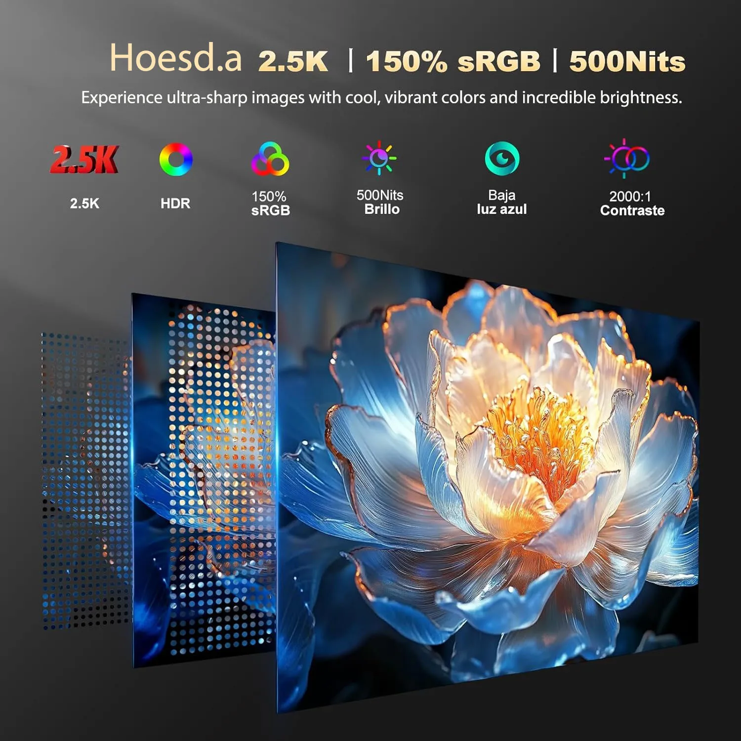 شاشة محمولة 15.6 بوصة 2.5K 2560 × 1440 FHD IPS 500Nits 150%sRGB شاشة عرض الألعاب لأجهزة الكمبيوتر المحمول والهواتف Xbox PS4/5 PC