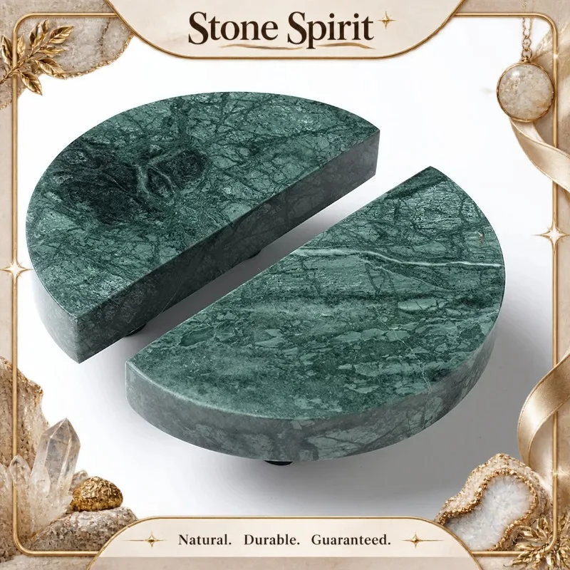 Natural Marble Greek Dark Green Glass Wooden Cabinet Stone Door Handles Available for Customization Home Room Decor Organizer