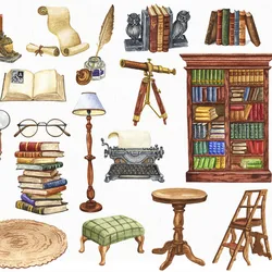 20Pcs/Pack Home Book Furniture Vintage Sticker DIY Craft Scrapbooking Album Junk Journal Decorative Stickers