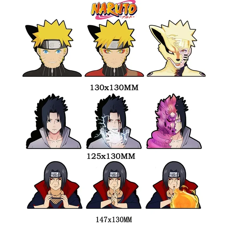 Naruto Anime Characters Series 3D Gradient Stickers Sasuke Kakashi Itachi Creative Stickers Waterproofing Change Color Toys Gift