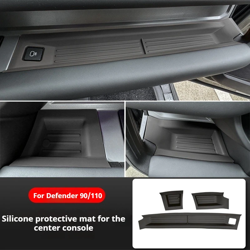 

For Land Rover Defender 90 110 2020-2025 Car Center Console Passenger Storage Box Dashboard Organizer Anti-Slip Silicone Pad