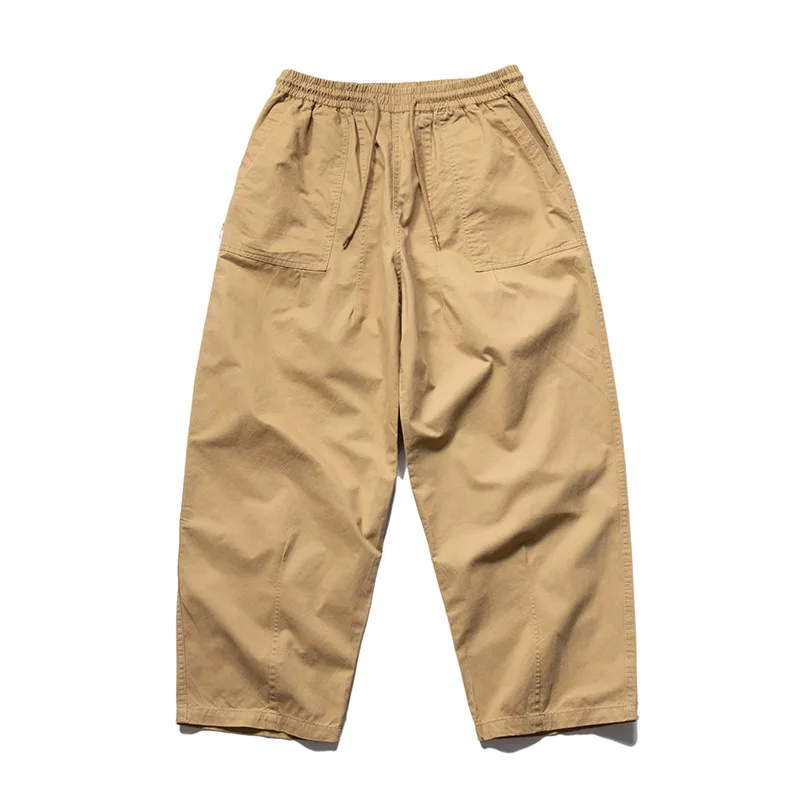 Japanese Retro Loose Overalls 9 Points Radish Profile Wide-leg Casual Lantern Harem Trousers Men\'s Outdoor Hiking Trekking Pants
