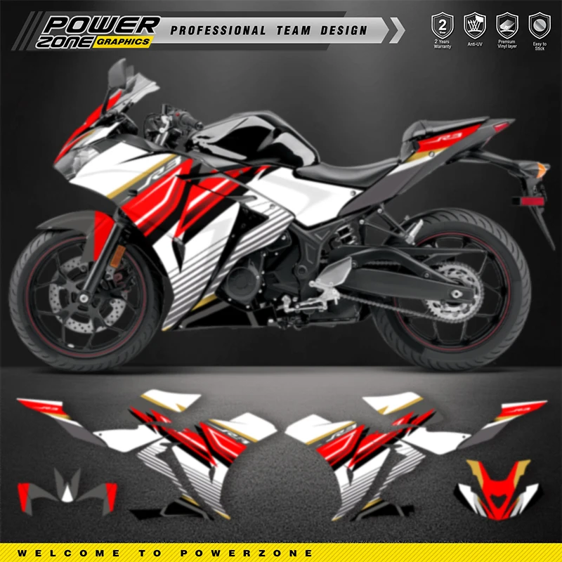 PowerZone Custom Team Graphics Backgrounds Decals For 3M Stickers Kit For YAMAHA R3 2013 2014 2015 2016 2017 2018 R3 01