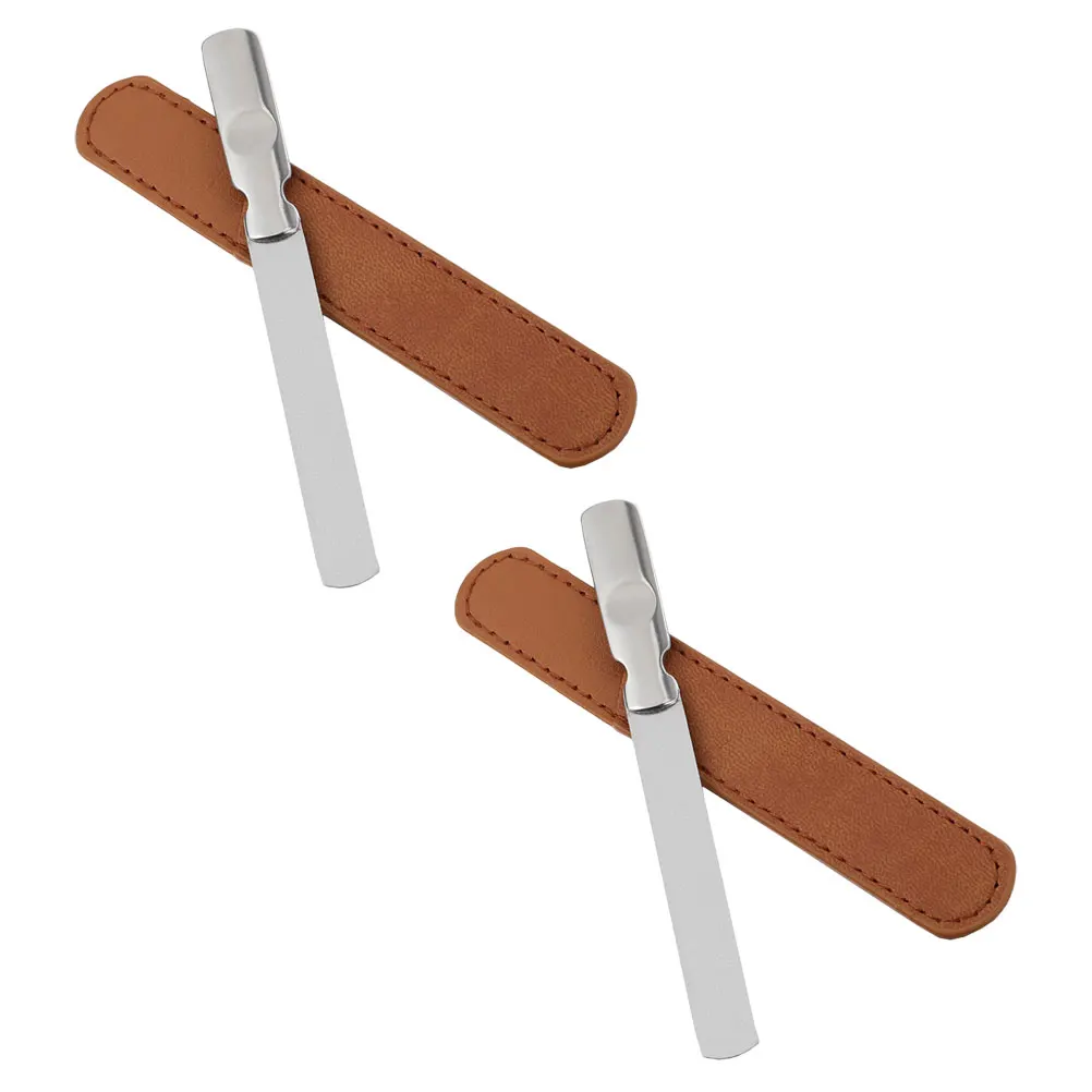 

2 Sets Stainless Steel Nail Files Double Sided Manicure Tools Portable Salon Accessory for Nail Art Trim Shape Toenails