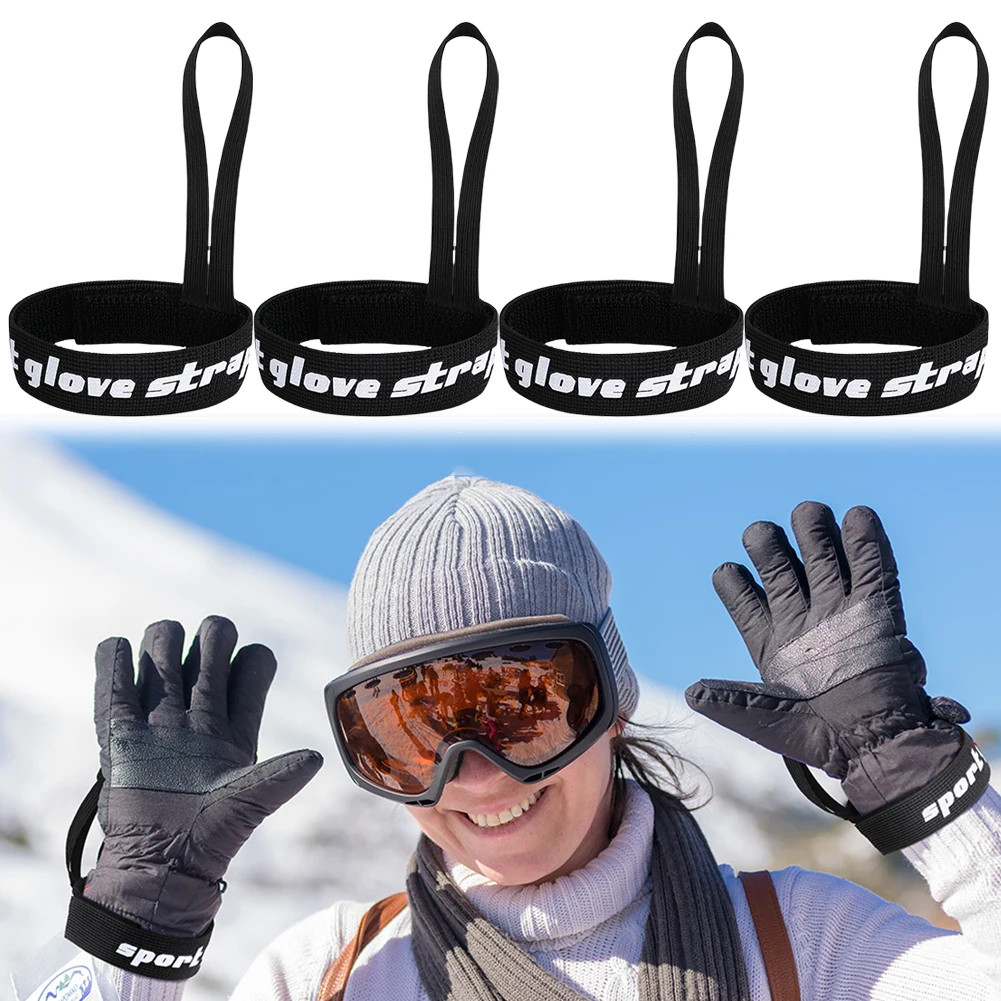 

4 Pcs Glove Wrist Strap Anti-Lost Sport Glove Strap Elastic Ski Glove Leash Holder for Camping Skiing Outdoor Activities