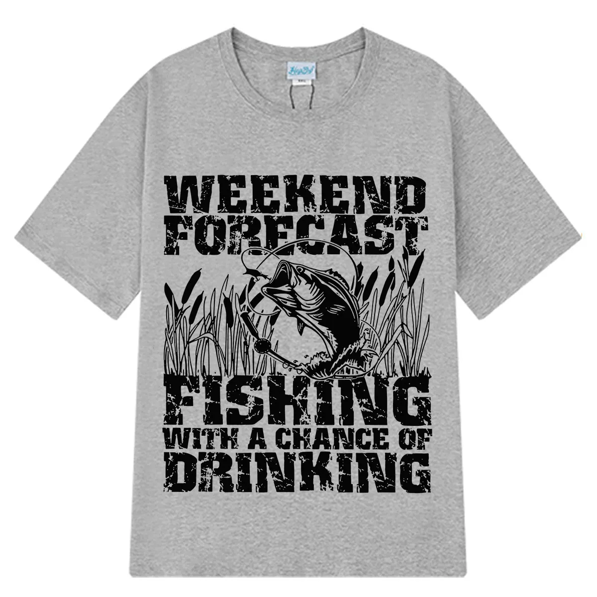 Weekend Forecast Fishing with A Chance of Drinking Funny Meme T-shirt Men Women Vintage T-Shirt Cotton Casual Fashion T-shirts