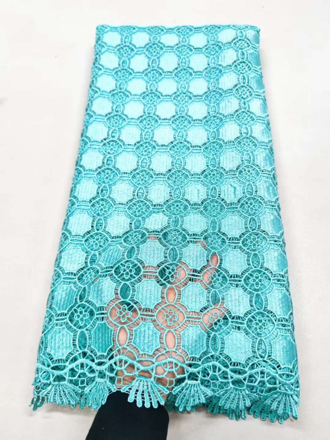 

New African Stone Lace French Tulle Guipure Lace Fabric Fashion 5 Yard Embroidery Nigerian Lace Fabric For Wedding Dress W568-1