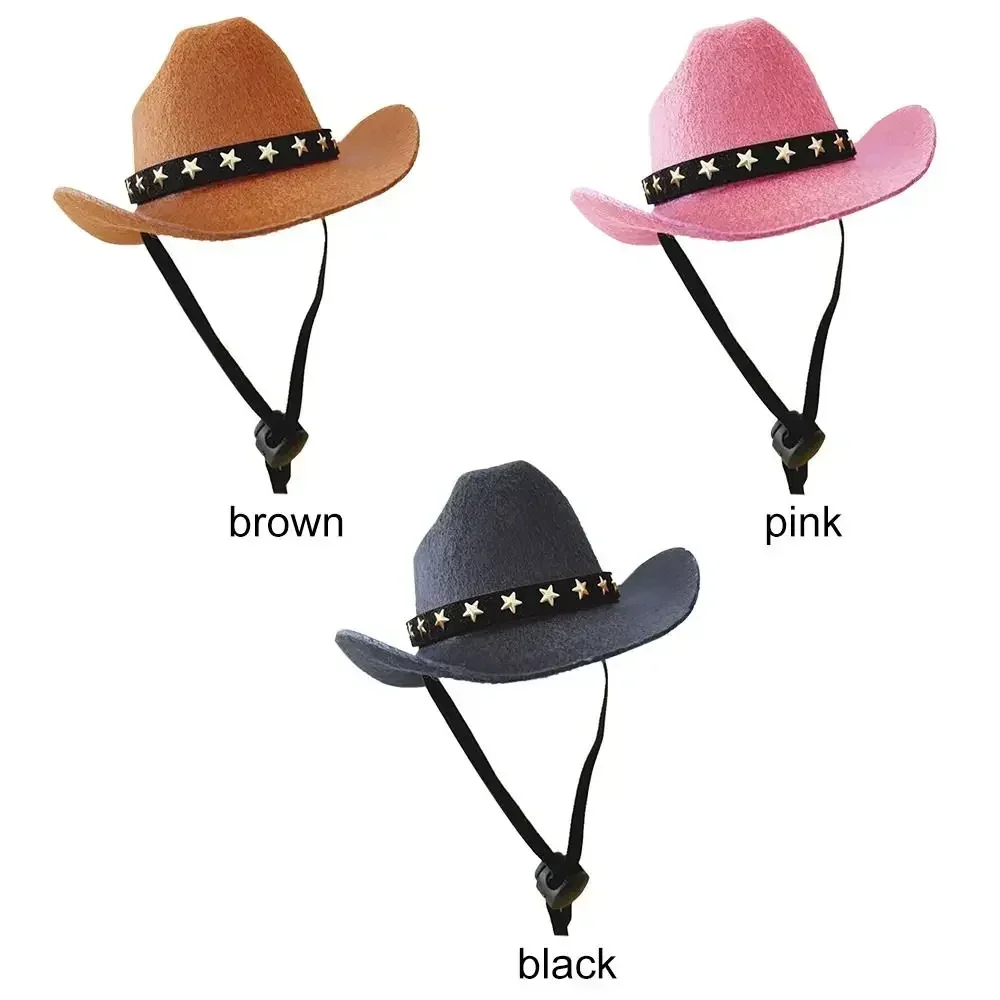 Sombrero británico para mascotas, sombrero de vaquero con estrella, ajustable, sombrero de copa, sombrero de gato, sombreros de Sol para perros