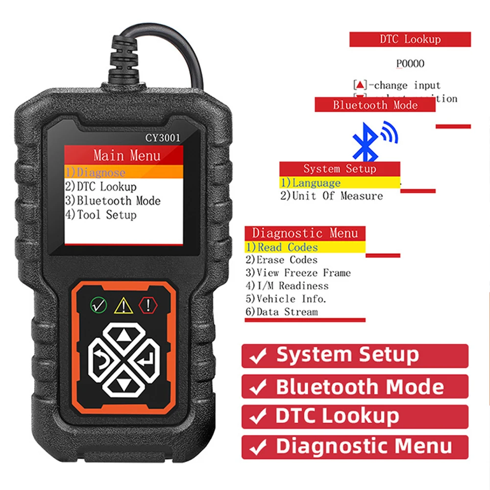 1 PC Automotive Fault Detection Device CY3001 OBD2 Reading Card Engine Detection Tool Elm327