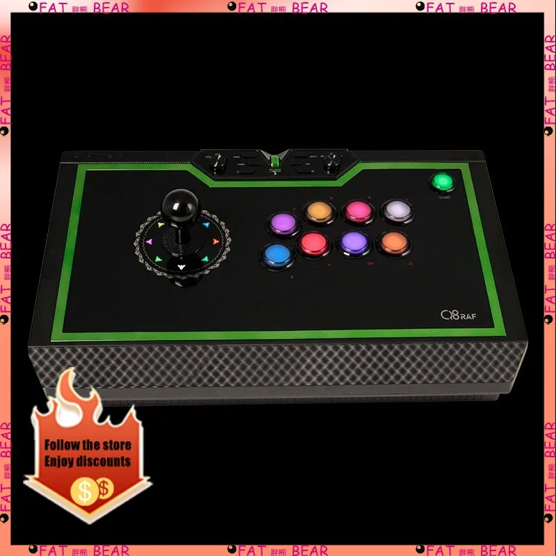 QANBA Q8 Arcade Game عصا تحكم صامتة محور ميكانيكي RGB ملون مخصص متوافق مع PC PS Switch Mobile PC Steam