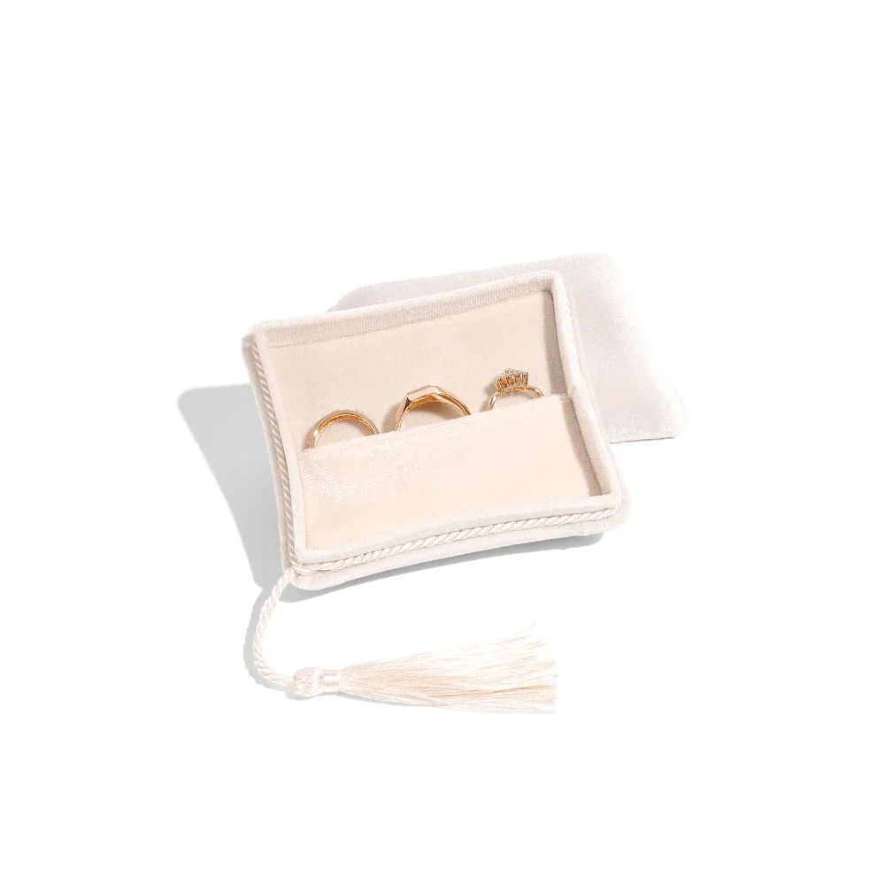 

New Velvet Tassel Jewelry Box Portable Soft Storage Box Multifunctional Storage Packaging