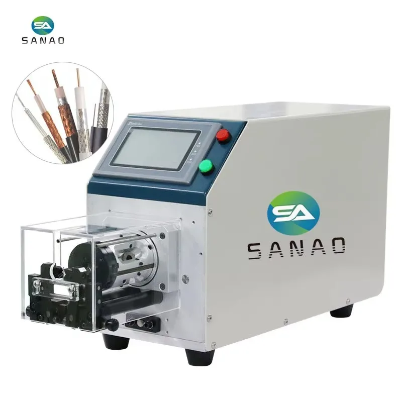 

SA-6806A Semi-Auto 9 Layers Coaxial Cable Stripping Machine Wire Stripper Machine with Rotary Blade
